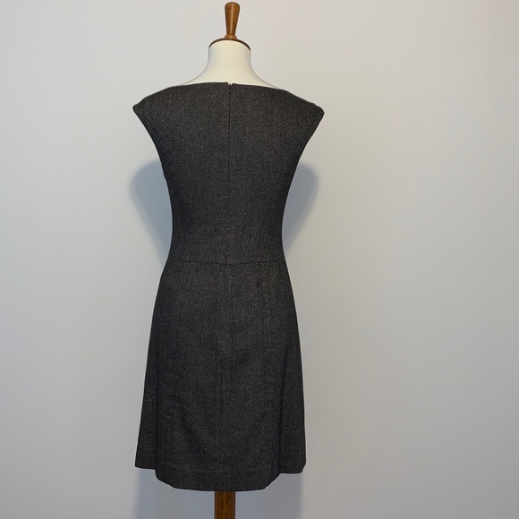 Ann Taylor Virgin Wool Cap Sleeve Dress Suiting Lined Size 0 Brown - Picture 2 of 11